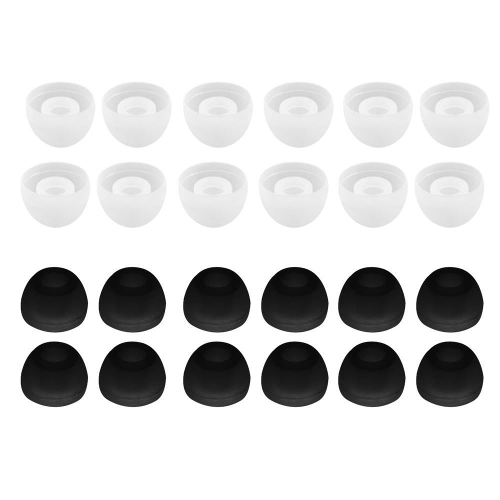 12 Pairs 24 PCS S M L Silicone 4.5mm Earbud Cushion Replacement Headphone Headset Ear pads Gel Covers Tips For Earphone MP3 H090 Random Color & Size  |  Headphone Accessories Headphone Black/White