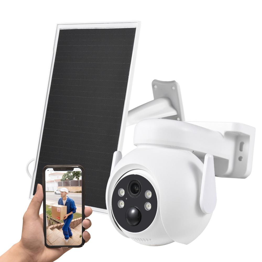 3MP Solar Powered Wireless Monitor Camera Wall Mount Smart WiFi Camera with Solar Panel  |  Security Cameras Security Cameras Security Cameras