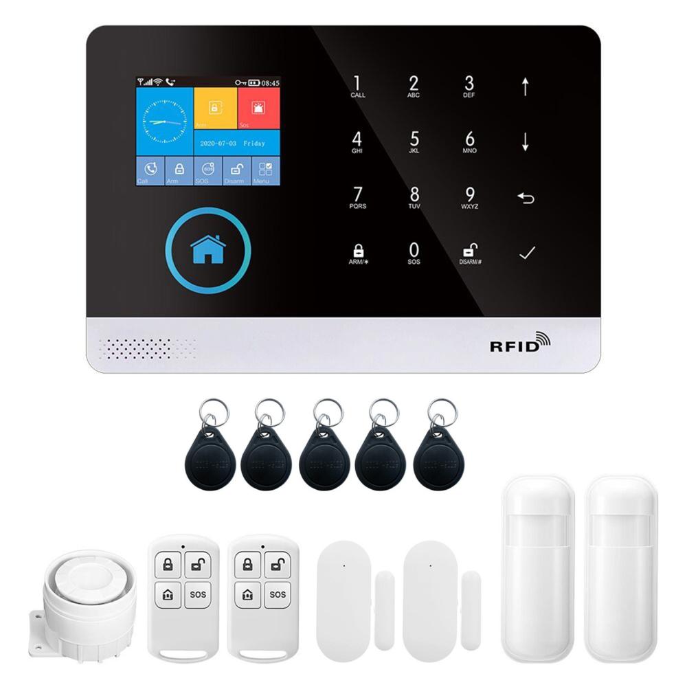 433MHz Wireless WIFI + GSM Auto-dial Alarm Security System with LCD Display Door Sensor PIR Motion Sensor Compatible with Alexa  Home  |  Alarm Systems Alarm Systems Alarm Systems