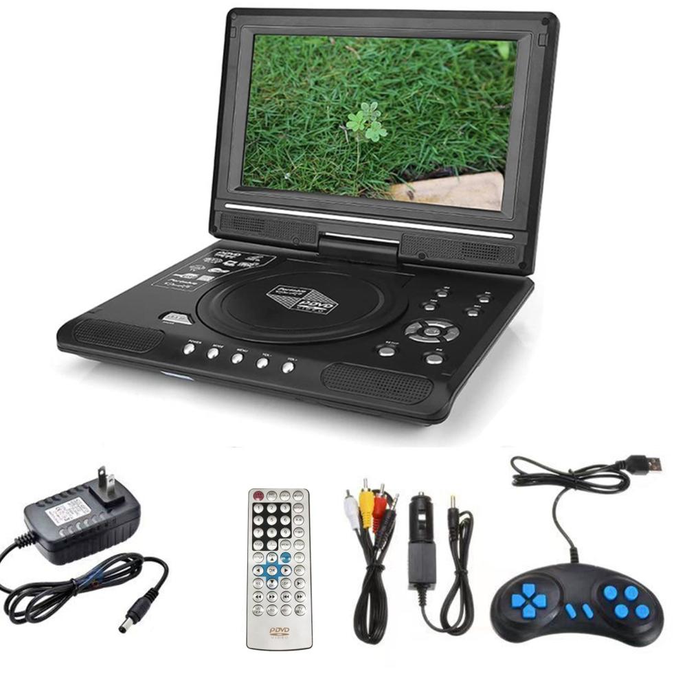 9.8 Inch 16:9 Widescreen 270° Rotatable LCD Screen Home Car TV DVD Player Portable VCD Compact Disc MP3 Viewer with Game Function  |  VCD & DVD & EVD Player Audio & Video Player Accessories Black