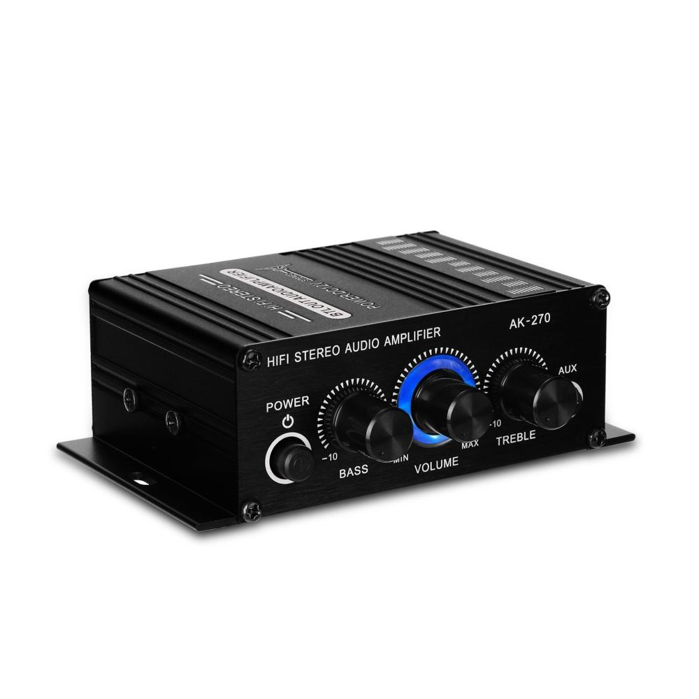 AK270 Mini Audio 2-Channel Stereo Power Amplifier Portable Sound Amplifier AUX Input Speaker Amp for Car and Home  |  Others Other Consumer Electronics Black