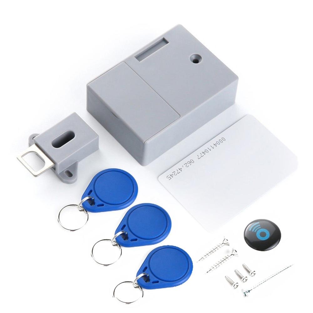 Battery IC Card Sensor Cabinet Drawer Smart Lock 1 Card 3 Keys  |  Smart Door Lock Smart Device Blue