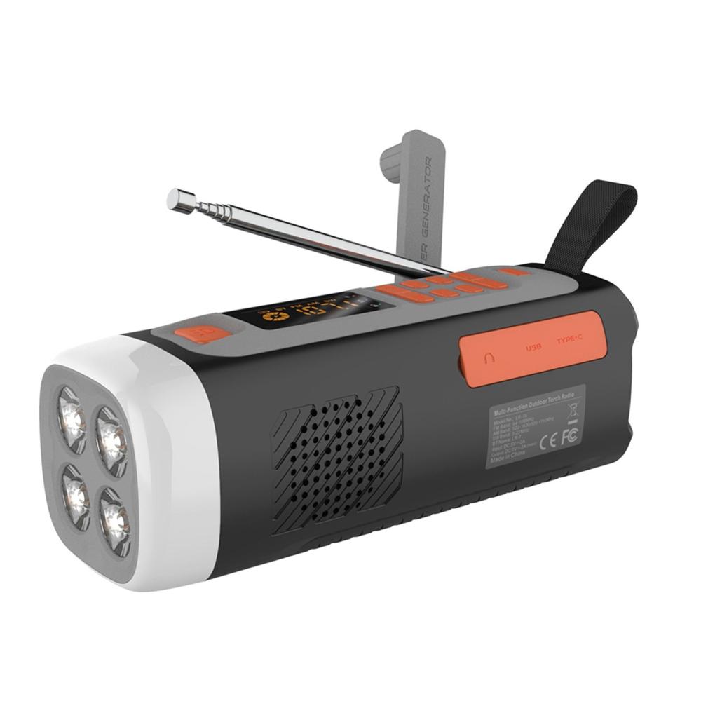 Emergency Radio 4500mAh Portable Hand Crank Solar Powered AM FM SW Radio  |  Bluetooth Speaker Bluetooth Speaker Black