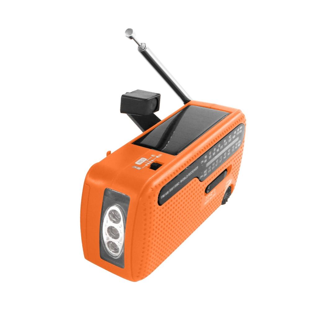 Emergency Radio Hand Crank Solar Radio 1200mAh Rechargeable Portable Power Bank LED Flashlight AM / FM / SW1 / SW2 World Band Receiver  |  Bluetooth Speaker Bluetooth Speaker Blue/Orange/Green