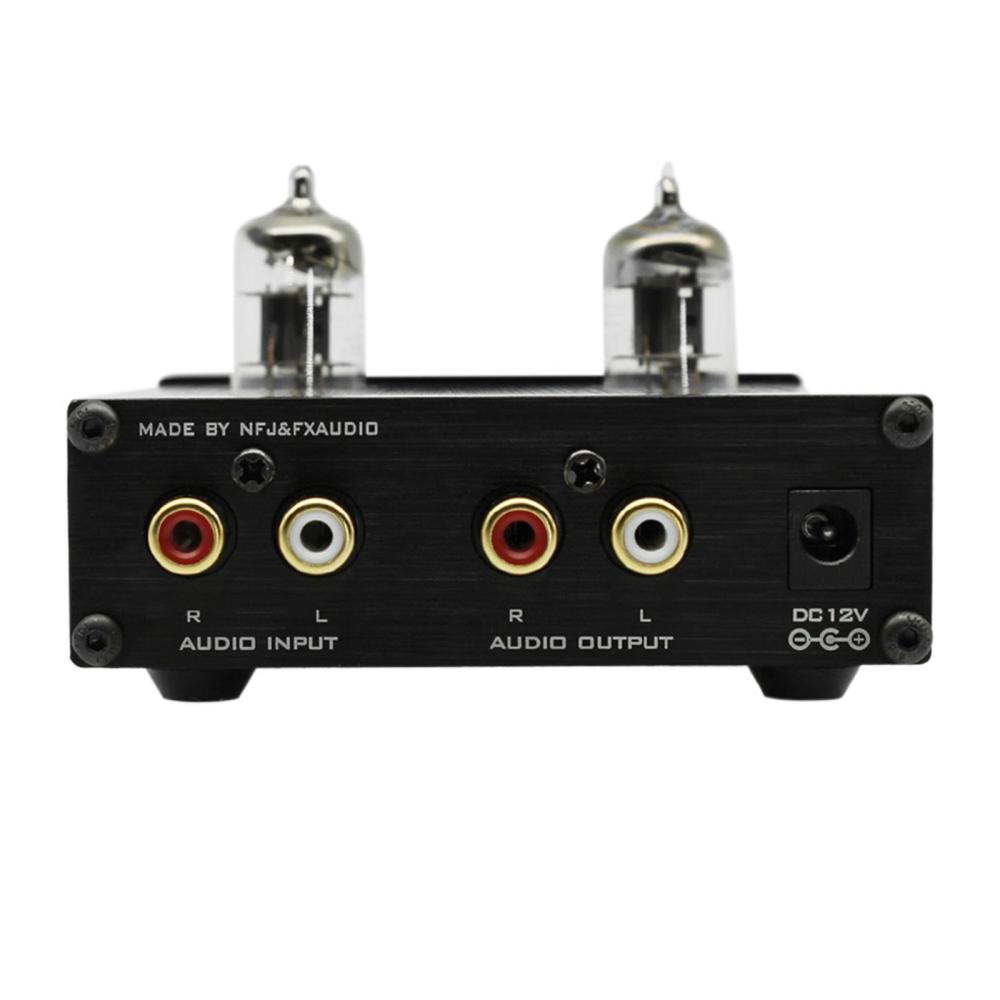 FX-AUDIO TUBE-03 Mini HiFi Audio Preamplifier 6K4 Vacuum Tube Amplifier Buffer Treble Bass Adjustment RCA Preamp Black EU Plug  |  HiFi Music Player Audio & Video Player Accessories Black/Silver