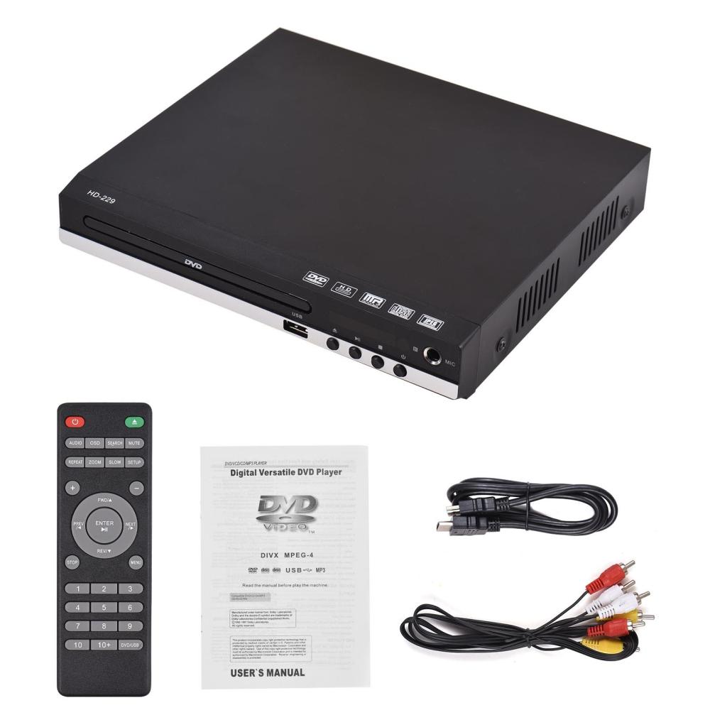 HD-229 Home DVD Player DVD CD Disc Player Digital Multimedia Player U Disk Playback HD AV Output with Remote Control  |  VCD & DVD & EVD Player Audio & Video Player Accessories Black