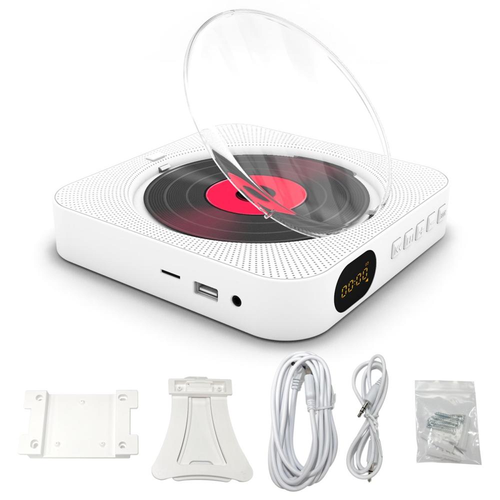 KC-909 Portable CD Player Built-in Speaker Stereo CD Players with Double 3.5mm Headphones Jack LED Screen Wall Mountable CD Music Player with IR Remote Control Supports CD/BT/FM/TF Card/AUX  |  Bluetooth Speaker Bluetooth Speaker Bluetooth Speaker