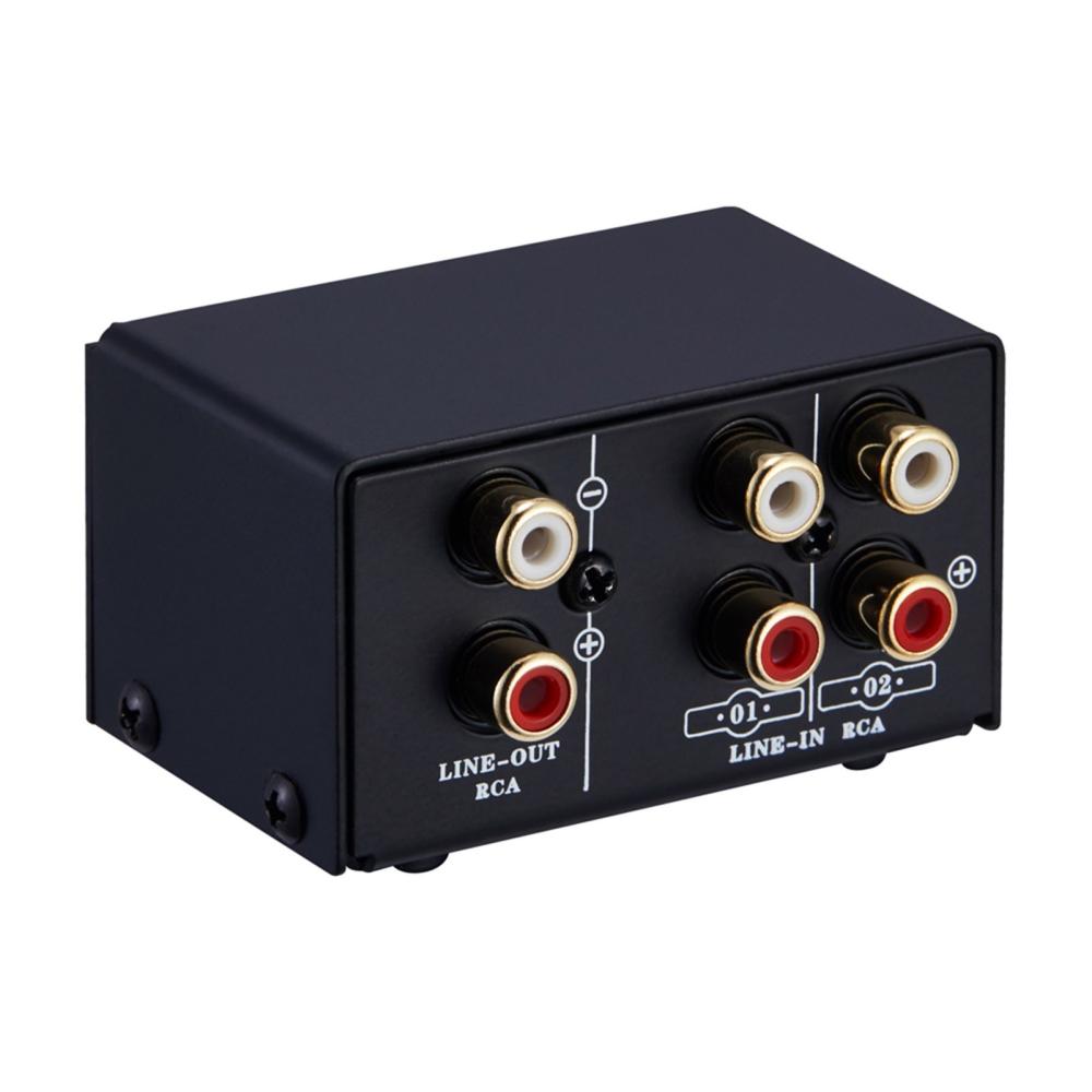 LYNEPAUAIO Audio Switcher RCA 2 in 1 Out / 1 in 2 Out A/B Switch  |  DP Connectors & Adapters Audio & Video Player Accessories Black