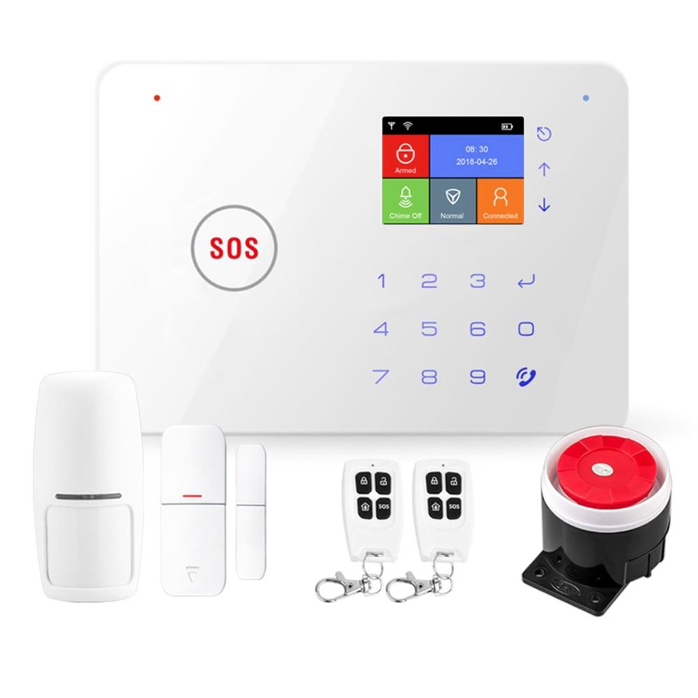 Security Alarm System  Kit Auto Dial GSM+WiFi Home Security Wireless Alarm System GSM Home Security Alarm System Motion Sensor Door/Window Sensor Remote Control  |  Alarm Systems Alarm Systems Alarm Systems