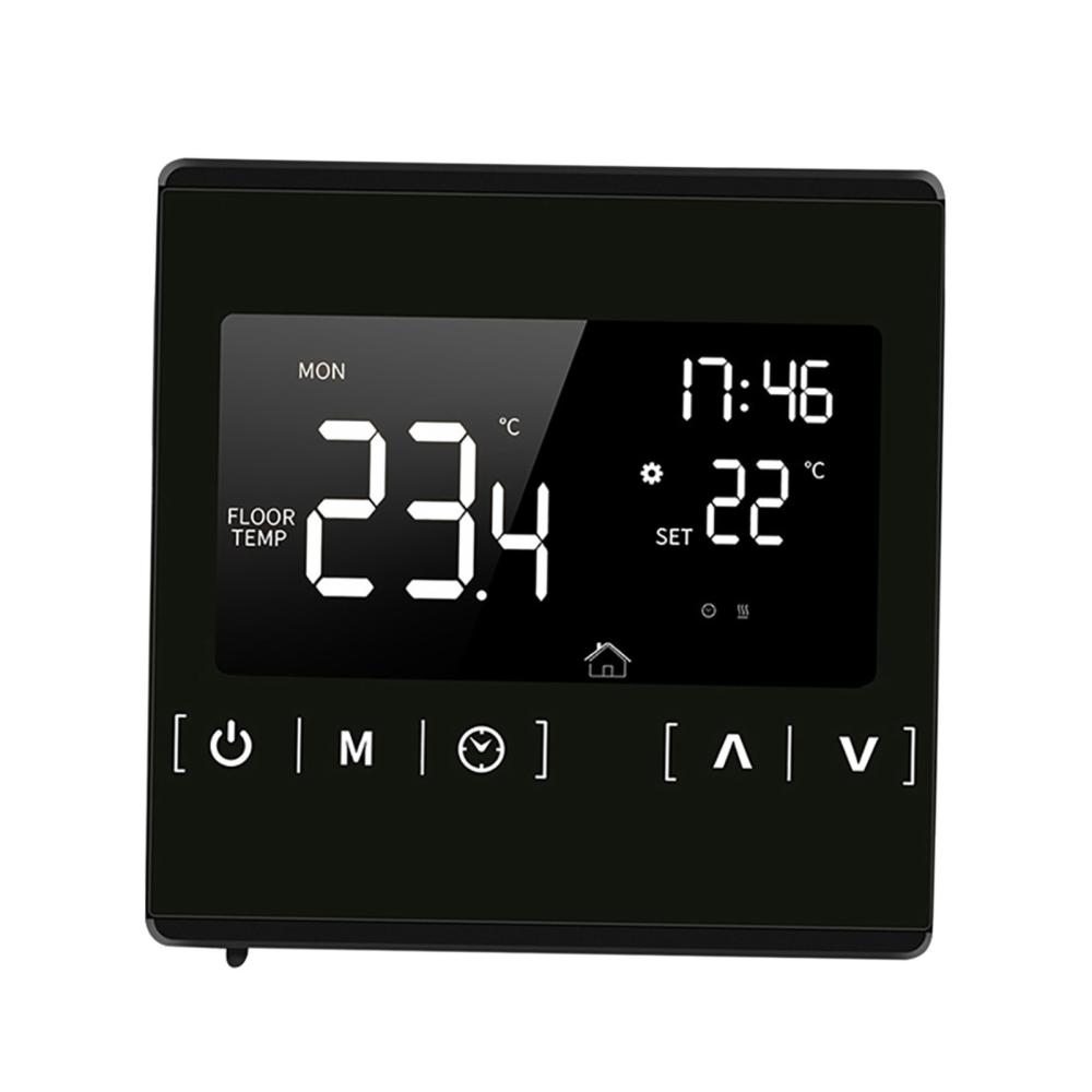 Smart LCD Touchscreen Thermostat for Home Programmable Electric Floor Heating System Water Heating Thermoregulator AC 85-250V Temperature Controller  |  Smart Home System Smart Device Black/White