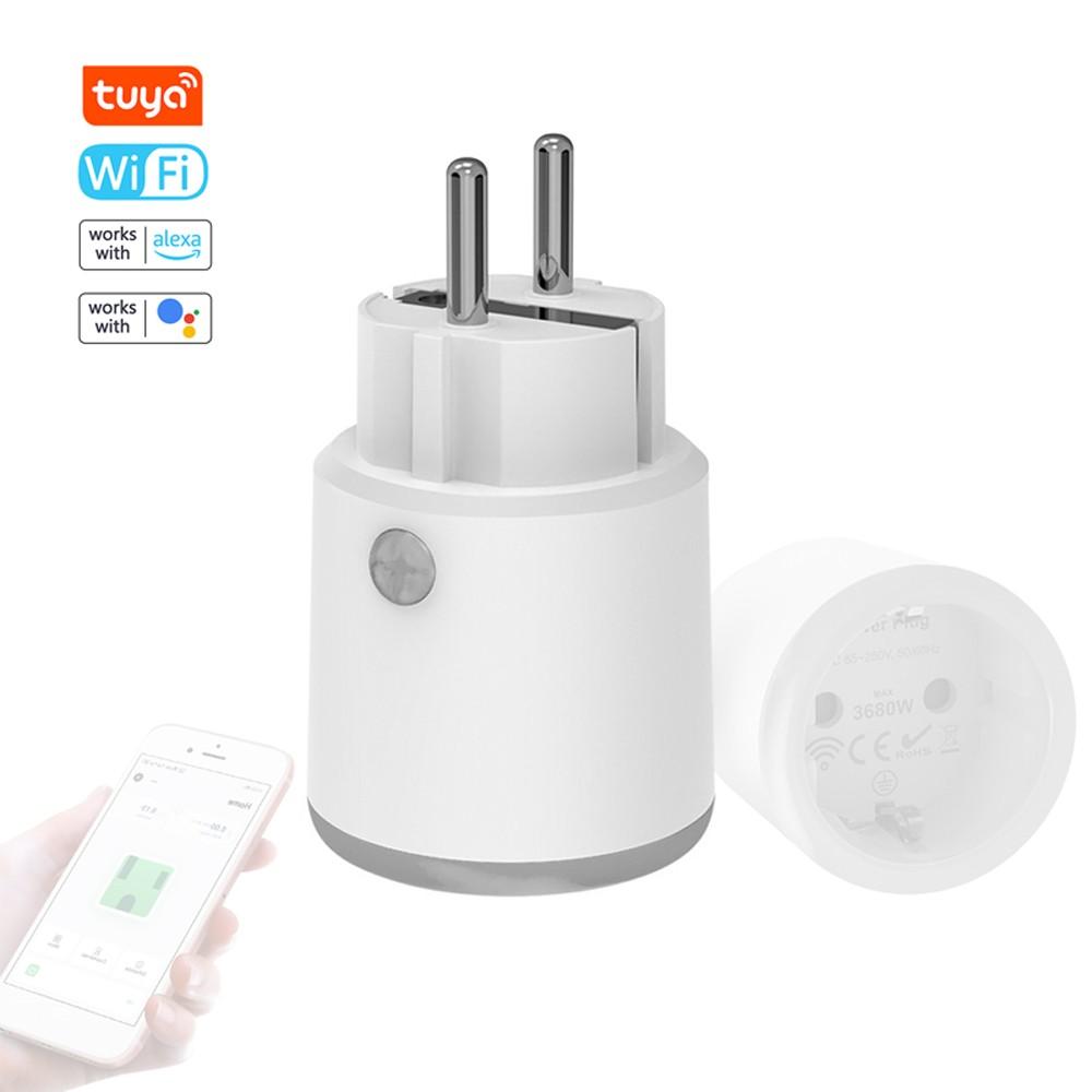 Tuya WiFi Intelligent Power Plug Home Automation 16A Power Meter Smartphone APP Control Works with Alexa and Google Home  |  Smart Home System Smart Device Smart Home System