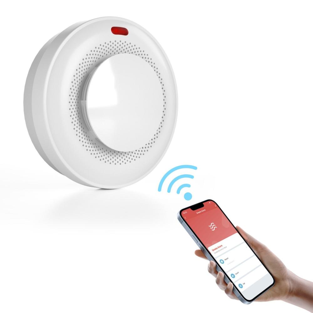 WiFi Smart Smoke Detector Fire Smoke Alarm 360 Degree Detection Remoting Control Auto Check  |  Alarm Systems Alarm Systems Alarm Systems