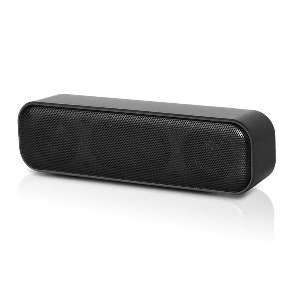 Two 3W Subwoofers USB Powered Soundbar Desktop Speaker Wired Sound Box for TV Desktop Laptop Computer  |  Home Speaker Home Speaker Black