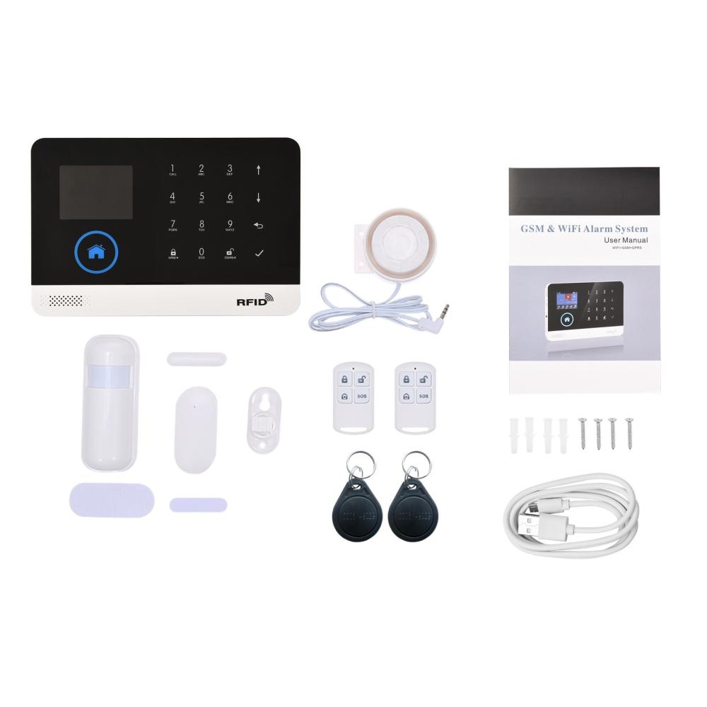 433MHz Wireless WIFI + 4G Auto-dial Alarm Security System LCD Display Door Sensor PIR Motion Sensor Phone APP Remote Control  |  Smart Home System Smart Device Smart Home System